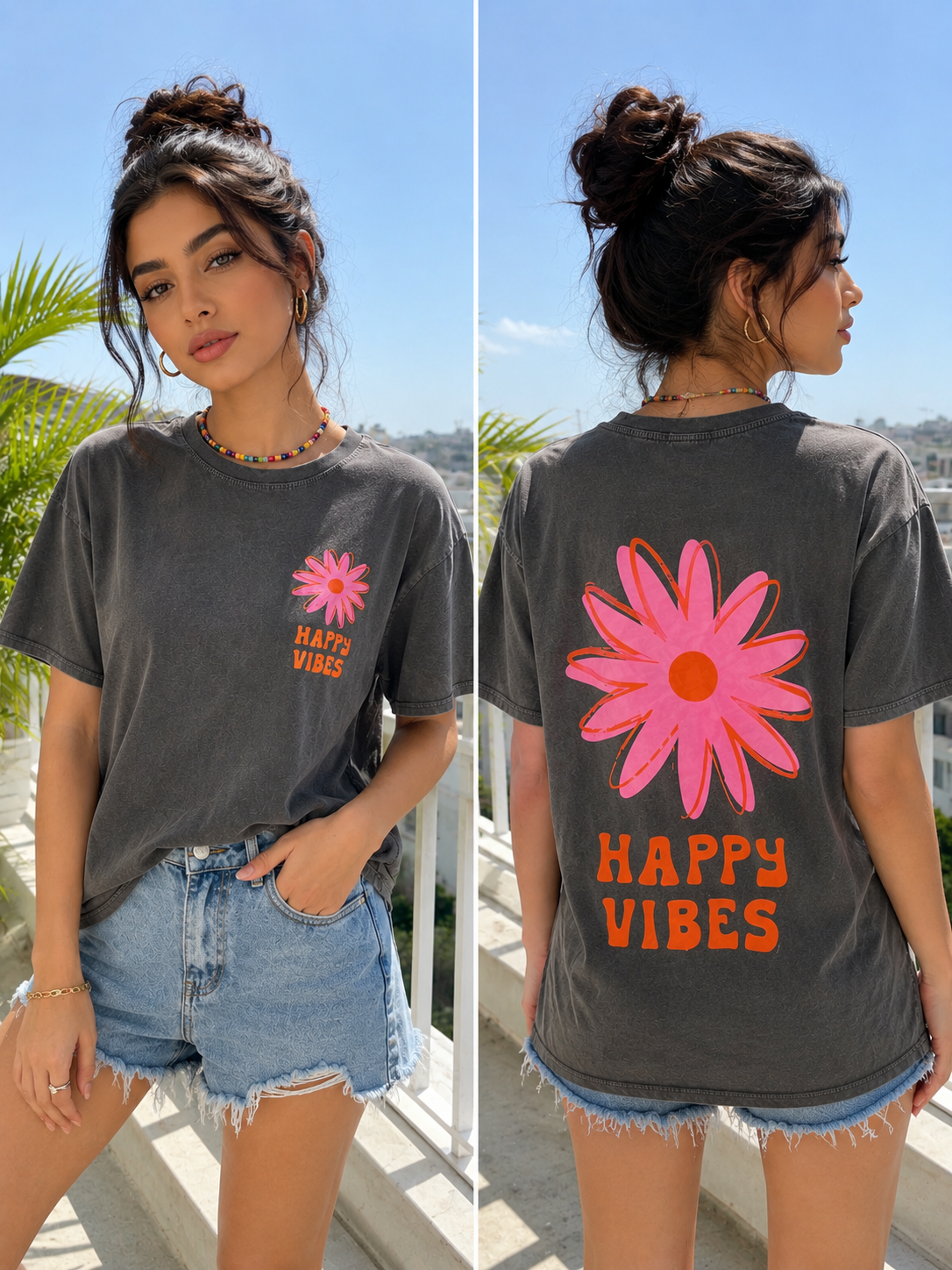 Happy vibes Oversize Shirt