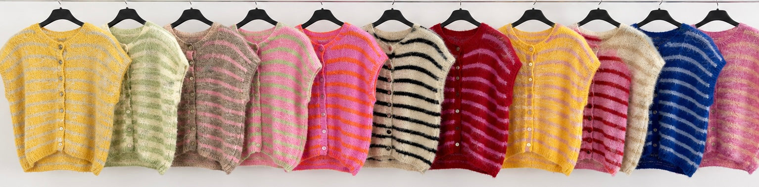Mila Striped Knit Vest