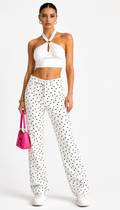 Milky Dot Wide Leg Jeans