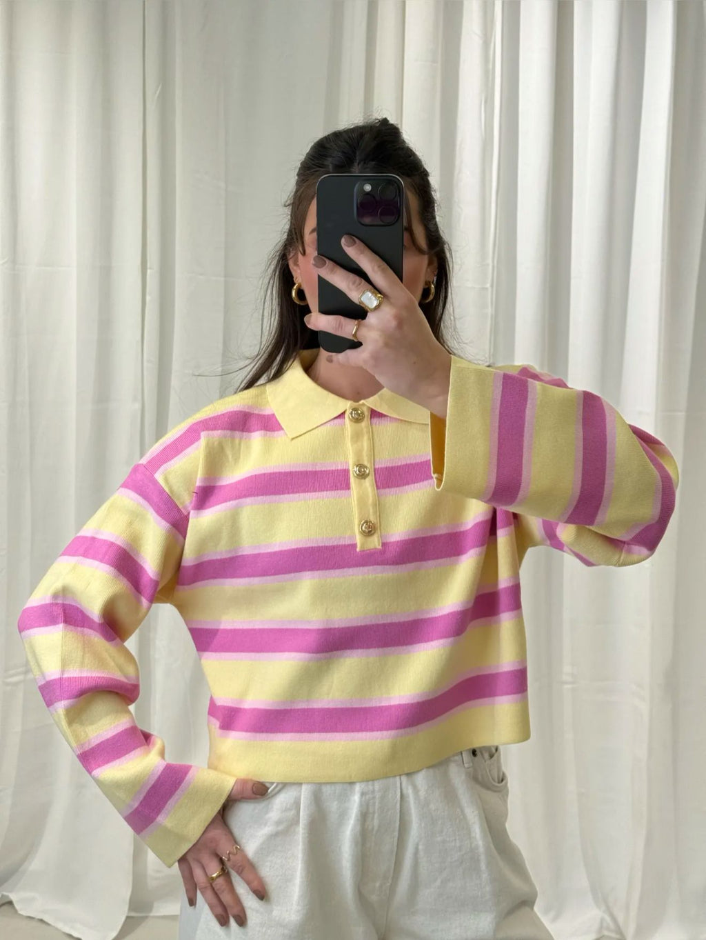 Gestreiftes Polo-Longsleeve