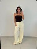 Lässige Wide-Leg-Hose mit Streifenoptik