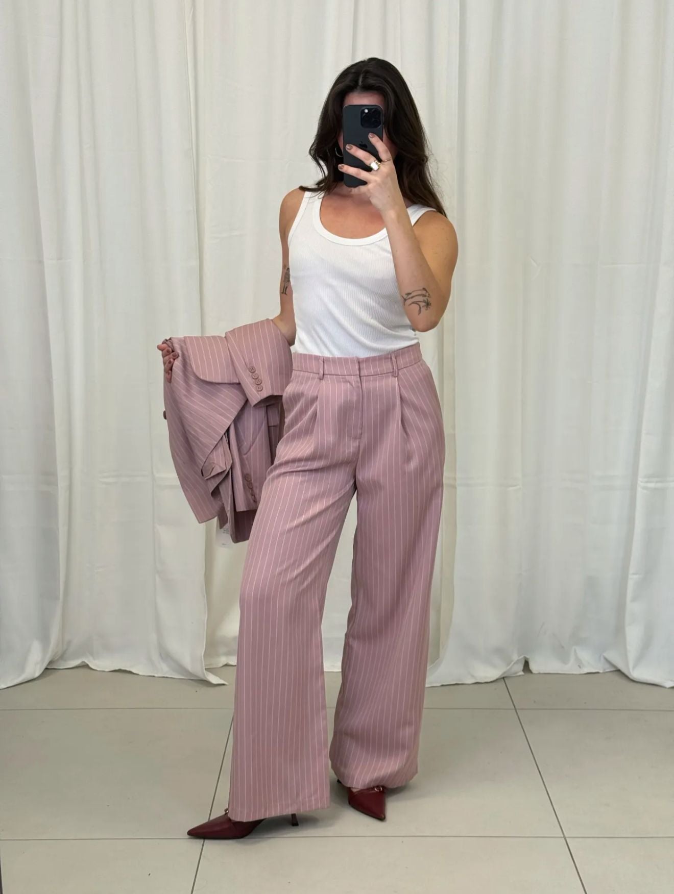 High-Waist-Hose mit weitem Bein
