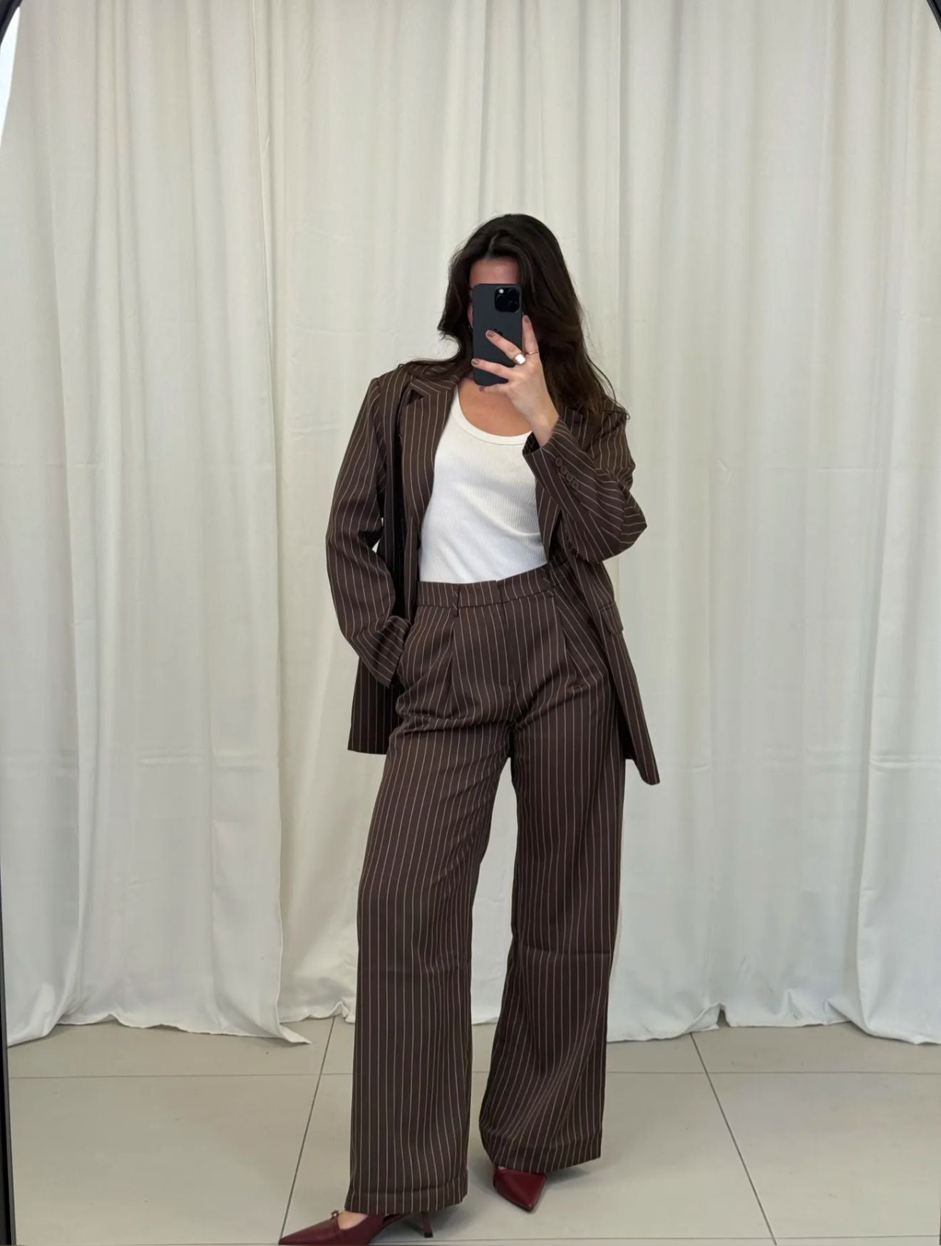 High-Waist-Hose mit weitem Bein