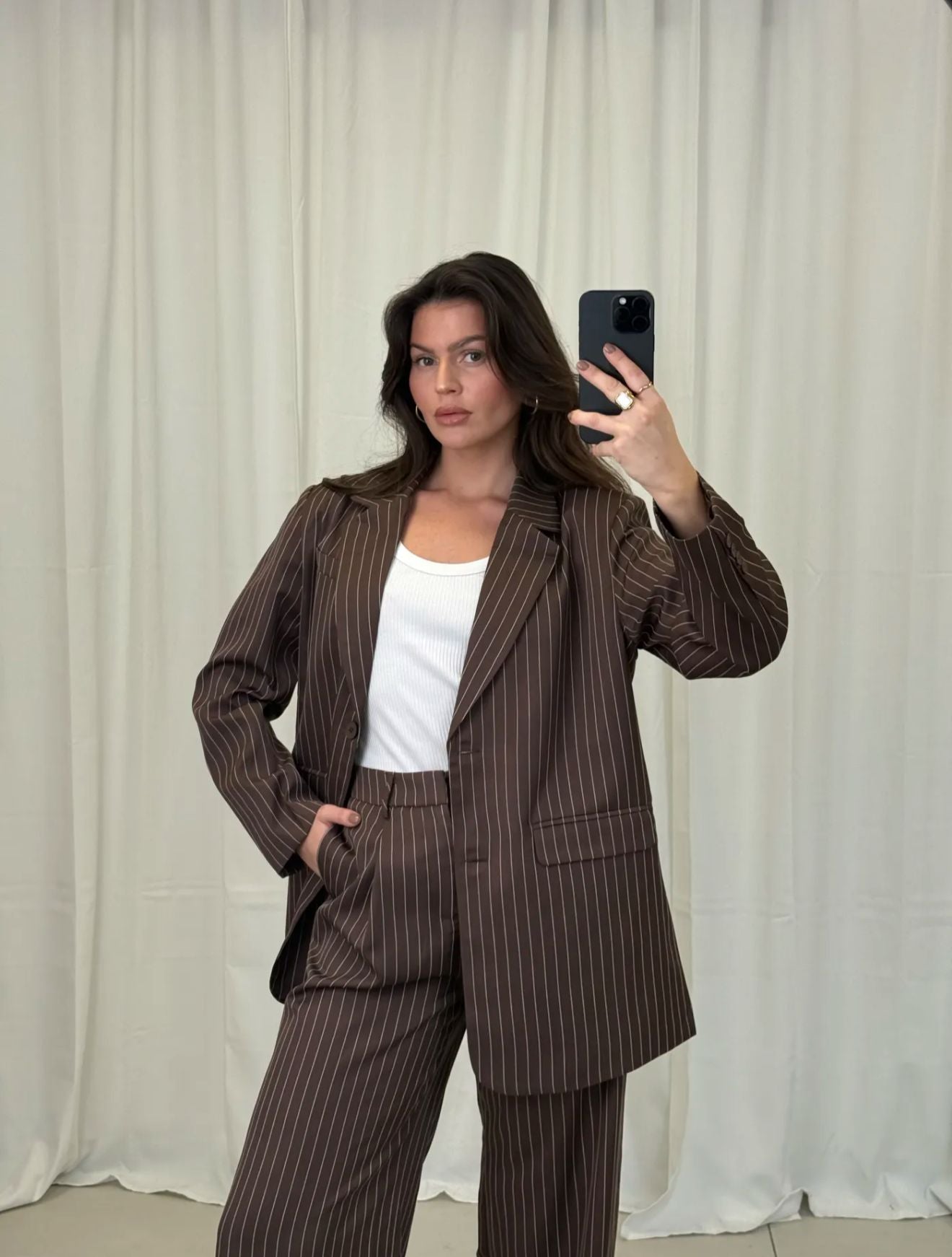 Oversized Nadelstreifen-Blazer