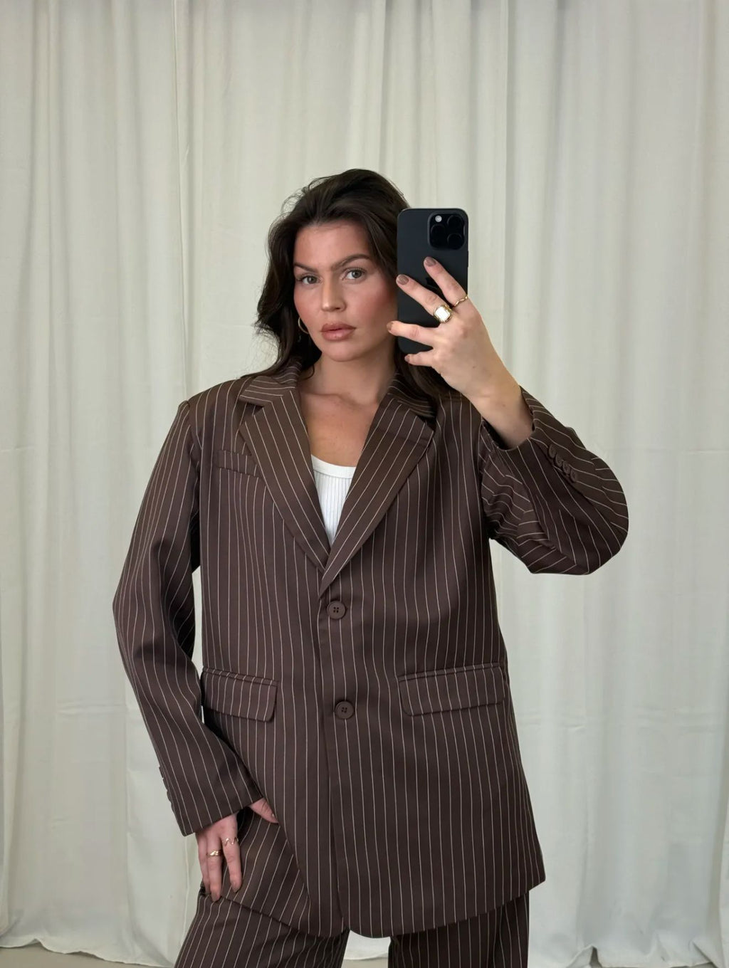 Oversized Nadelstreifen-Blazer
