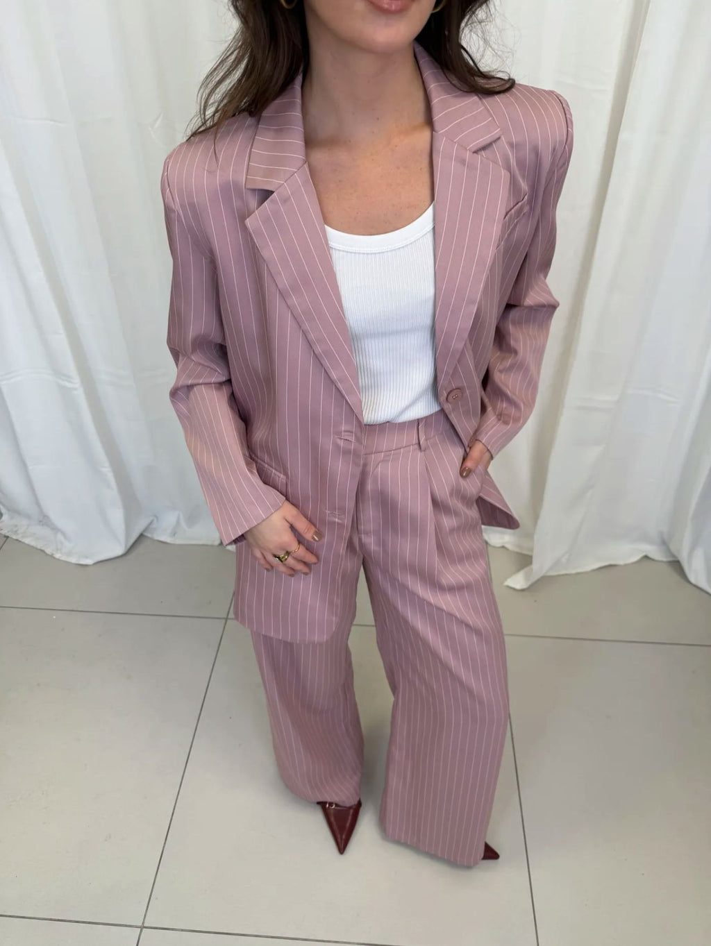 Oversized Nadelstreifen-Blazer