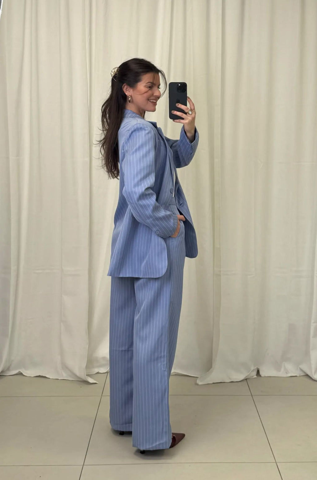 Oversized Nadelstreifen-Blazer
