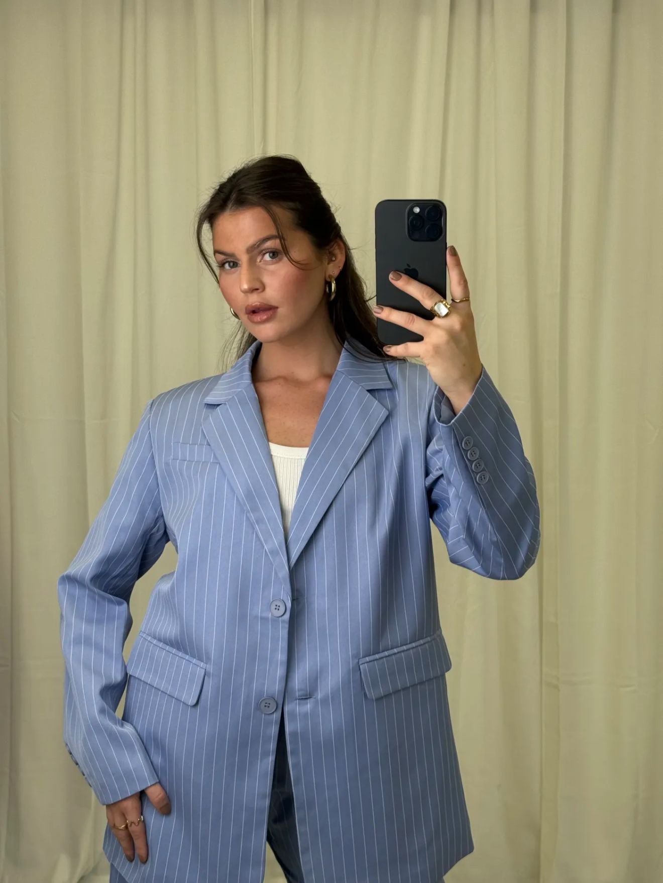 Oversized Nadelstreifen-Blazer