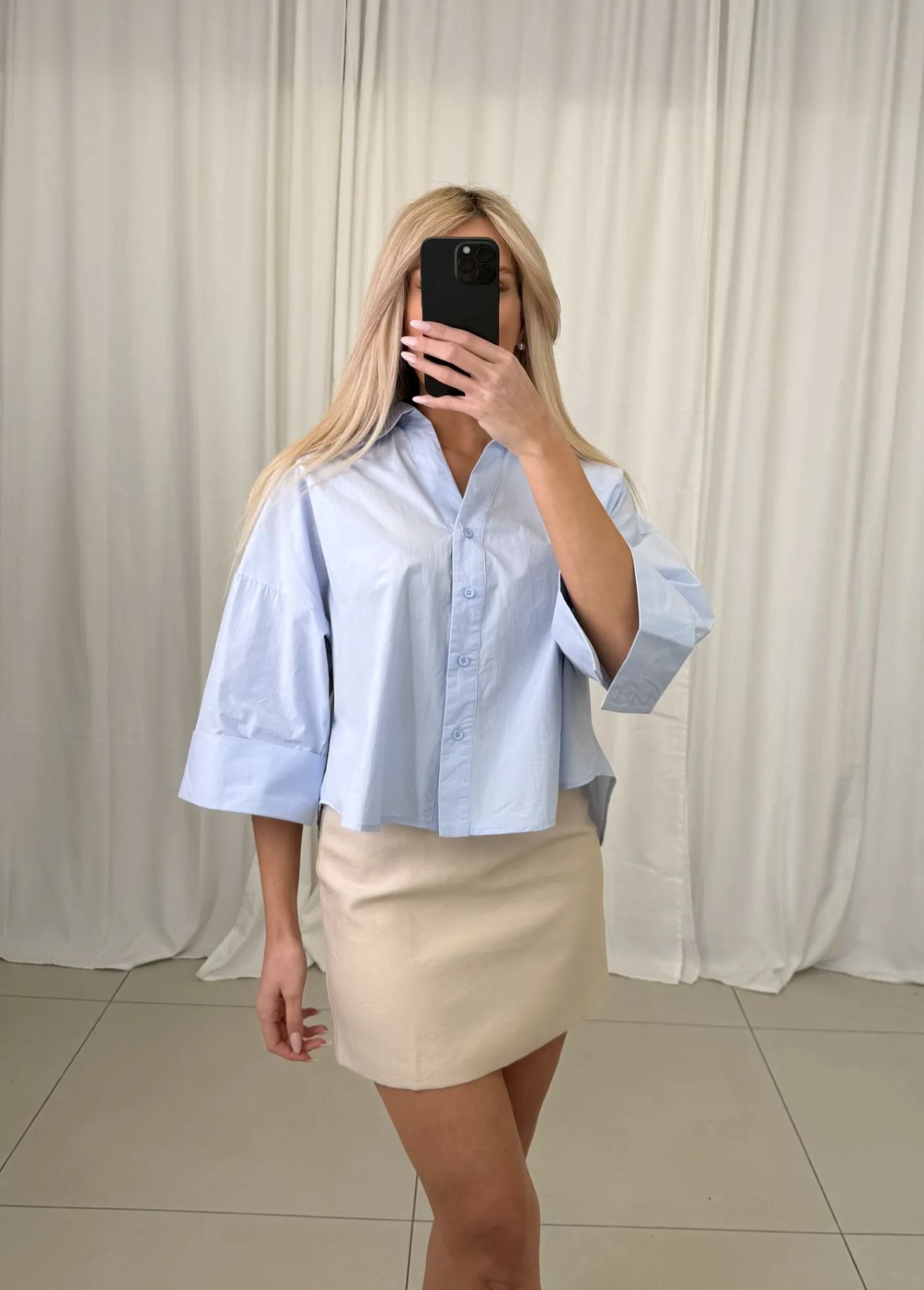 Leichte Oversize-Bluse mit Statement-Ärmeln
