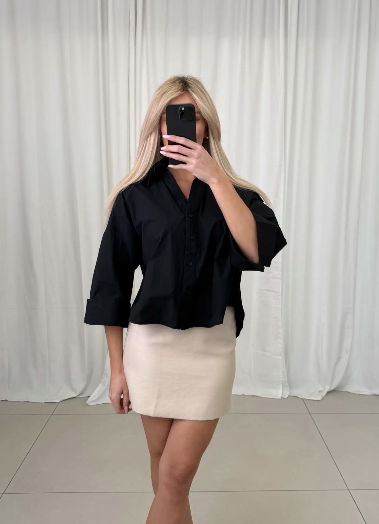 Leichte Oversize-Bluse mit Statement-Ärmeln